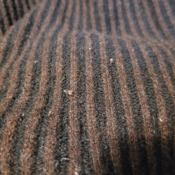 Vintage 1960s Walsted Pullover Sweater Brown Stripes Shawl Neck Sz 46 Fading - Picture 10 of 11